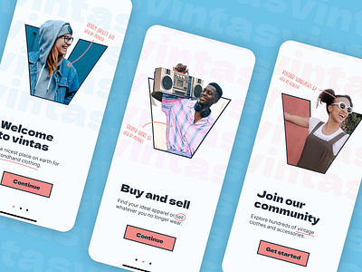 Onboarding - Daily UI #023 app buy clothing colorful daily ui design onboarding sell shop sign up ui vintage welcome