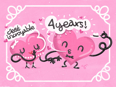 4 Years Anniversary anniversary heart illustration love