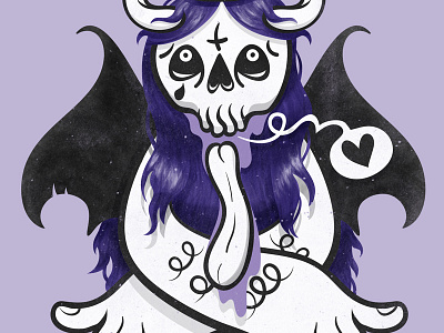 Hard Rock hardrock illustration purple skull wings