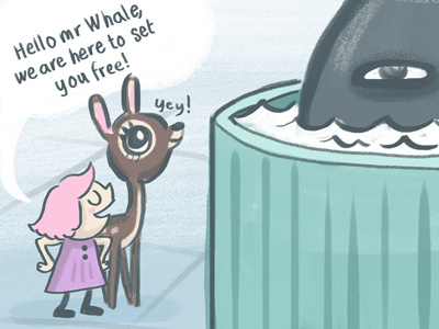 Weird Dream bambi comic dream illustration whale