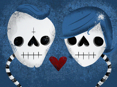 Dead love illustration love skulls spacedown