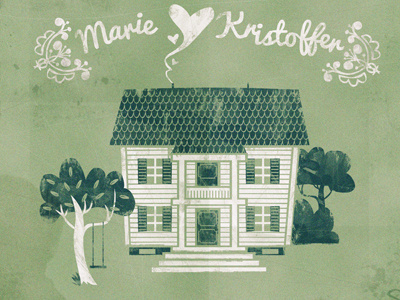 Marie ♥ Kristoffer illustration spacedown