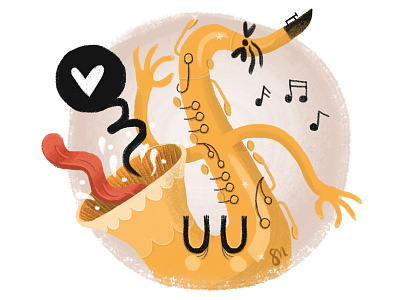 Sax-a-ma-phooone! illustration music saxophone