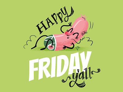 Happy Friday y'all friday illustration