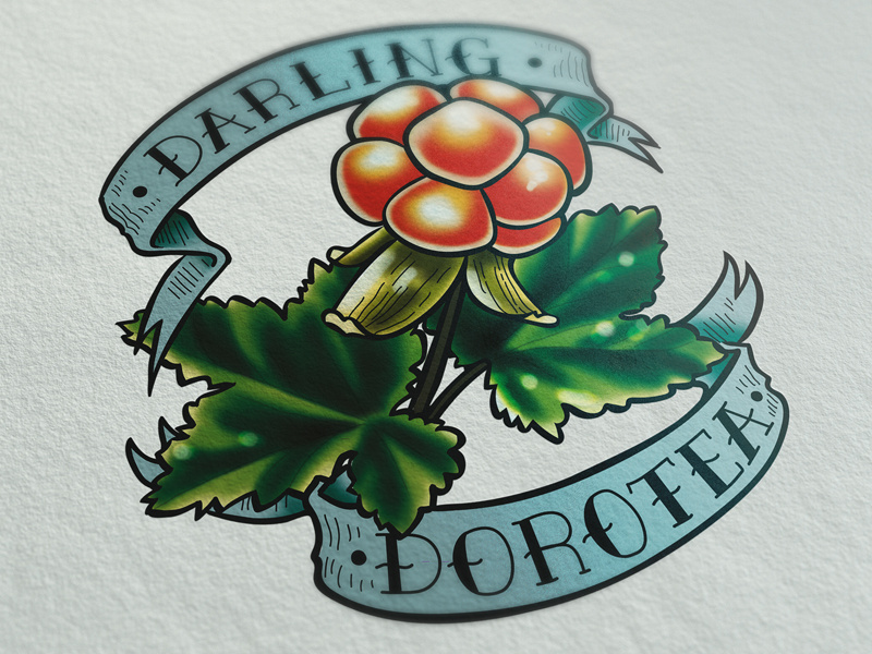 Darling Dorotea cloudberries tattoo illustration