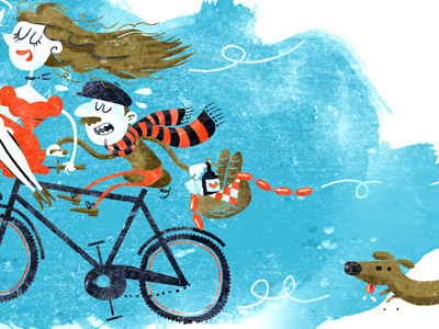 Bike lovers bike dog illustration spacedown