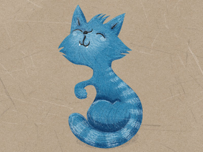Happy Cat blue cat illustration spacedown