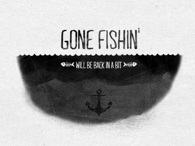 Gone fishin' anchor fish illustration sea spacedown