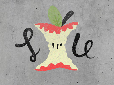 I ate U apple fruit illustration spacedown