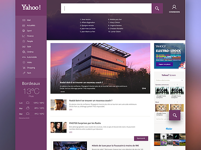 Yahoo Redesign projet redesign school student webdesign yahoo
