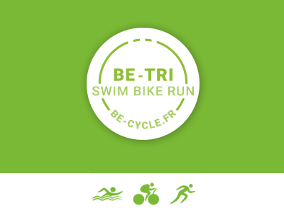 Be Tri Logo bike blog brand french logo run sport swim triathlon