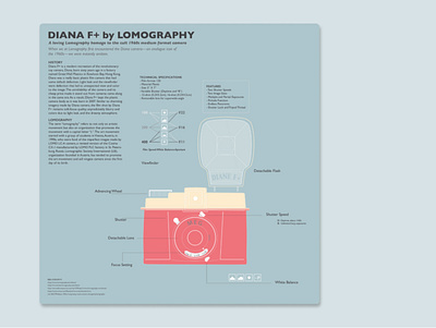 Diana F+ Film Camera - Data Vis Infographic illustration infographic information design minimal typography visual design