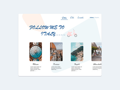 Daily UI #003 - Landing Page cities colors dailyui design interfacedesign italy minimal travel ui