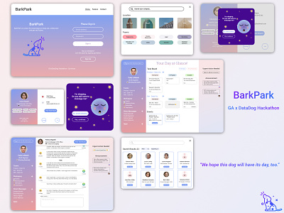 GA x DataDog Hackathon - UI Design color communication app dashboard delightful gradient illustration profile page search engine ui visual design webapp design