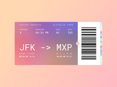 Daily UI #24   Boarding Pass