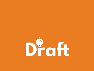 Draft Inventions Logo draft lightbulb logo orange white