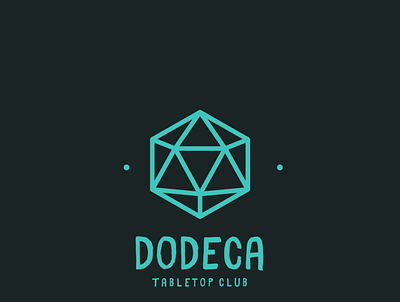 Dodeca Tabletop Club Gaming Logo board games club dice games gaming grey logo teal