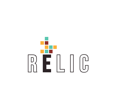 Relic Logo boxes brown logo orange teal