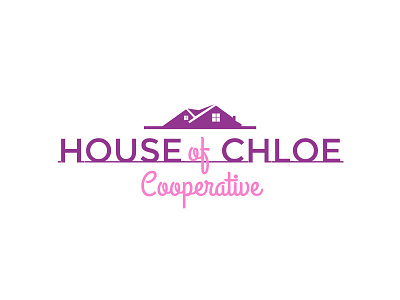 House of Chloe Cooperative Logo house logo pink social network social services