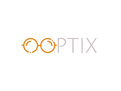 Optix Ophthalmologists Logo eyewear glasses grey logo ophthalmologist ophthalmology orange