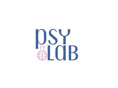 PsyLab Psychology Research Logo blue laboratory logo pink psychology research