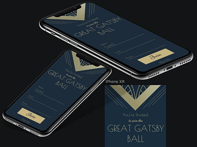 Invitation artdeco dailyui dailyui 001 event form invitation mobile