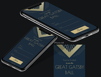 Invitation artdeco dailyui dailyui 001 event form invitation mobile