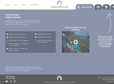 Volunteer Onboarding checklist daily ui dailyui dailyuichallenge non profit onboarding volunteer volunteering wolf