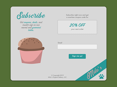 Subscribe bakery coupon daily ui dailyui dailyui 026 dailyuichallenge email form subscribe subscribe form subscription