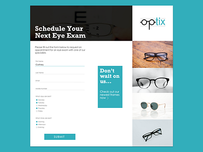 Contact Us appointment checkboxes contact contact form contact us daily ui dailyui dailyui 028 dailyuichallenge eyewear glasses