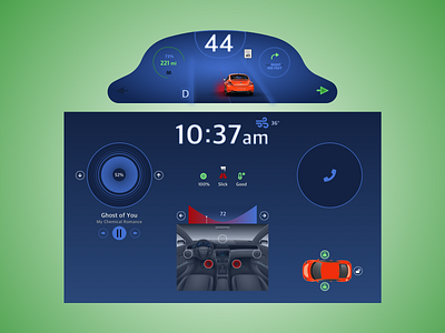 Car Interface car dashboard car interface daily ui dailyui dailyui 034 dailyuichallenge driving radio temperature vehicle design