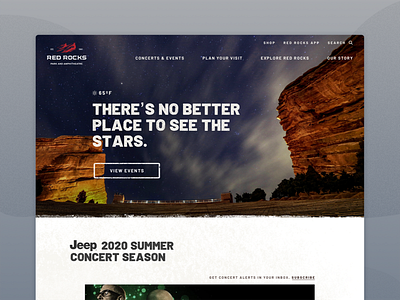 Red Rocks Park and Amphitheatre colorado denver mobile design red rocks tourism web design website