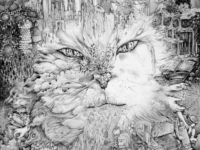 Kingdom of the Silver Cat Cover art artist artwork black white black and white blackandwhite cat children book illustration childrens book childrens illustration detail illustration ink inkillustration silver cat silvercat sketches