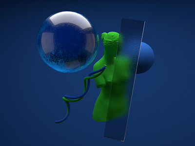 Abstract 3d abstract cinema 4d green blue inspirational redshift3d render