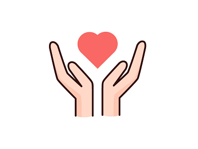 Donation Icon donate flat fresh hand hands hearth icon illustration love new