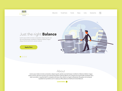 Simplified Landing Page about apply now balance branding design finance graphic header landing landing page lime search simple ui web website