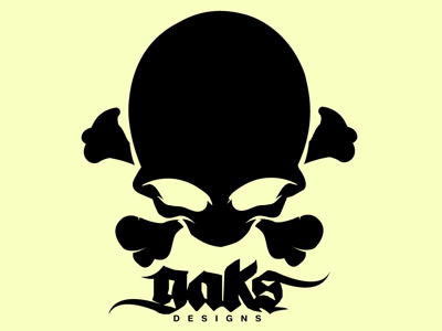 Skull logo concept black bones gaks icon logo skull typography yellow