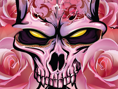 Undead Beauty gaks illlustration pink skull vector