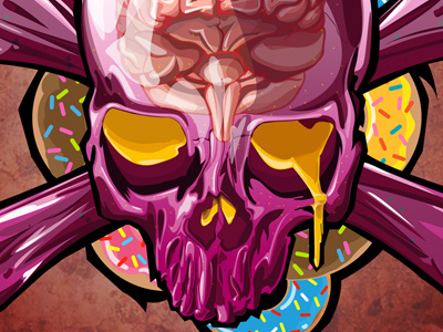 Skull Candy Delight candy colorful design donuts illustration skull vector