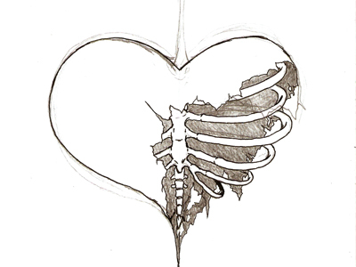 Broken heart drawing illustration on white BG  Stock Illustration  27936116  PIXTA