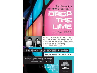 Drop the lime gig poster a3 electro gig liverpool poster uk