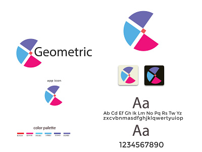 Geometric App logo app app logo branding design icon illustrator logo logo design ux vector website