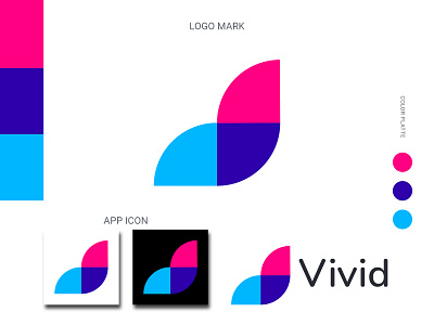 Vivid Logo app app logo branding design logo logo design logotype minimalist logo modern logo professional logo trandy visual design vivid vivid colors