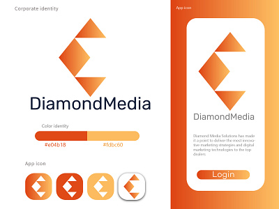 Diamond media logo app app logo brand identity branding business logo design icon logo logo design minimalist logo modern logo professional logo trandy logo 2021 trandy logo 2021