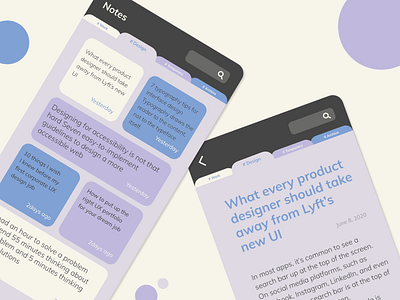 Daily UI :: 065 / Notes Widget