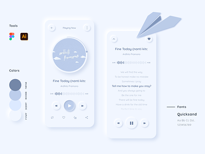 Music Player App app appdesign application design design mobile app music app music player app neumorphism ui ui design ui mobile ui ux design uiux