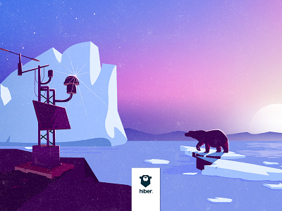 Hiber - Hero illustration "Polar bear" branding design illustration illustrator cc procreate app vector