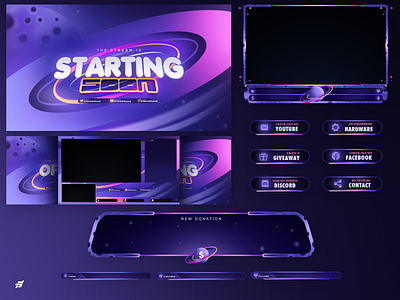 NEBULA Stream Pack design graphic design illustration livestream overlay stream designs stream packs twitch twitch overlays