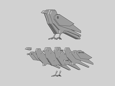 Small bird 3d bird c4d design graphic design illustration model wooden