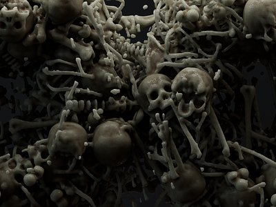 Doom details 3d arnold bones c4d design illustration skulls
